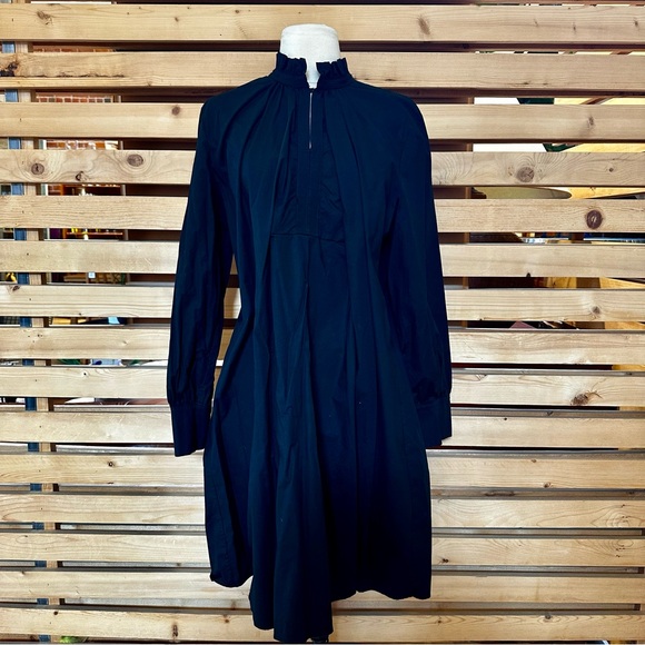 COS Black Ruffled Collar Dress with Grosgrain Detail - Size 12 - Picture 1 of 9